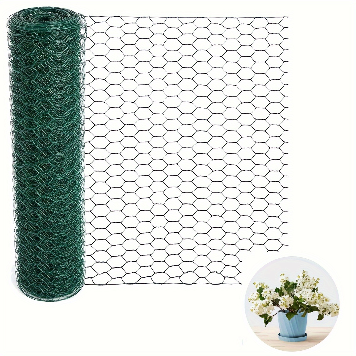 

Iron Chicken Wire Mesh Roll For Plant Protection And Diy Floral Crafts - Multi-purpose Fencing Net For Home And Garden Decoration, Easy Cut Flower Support Grid