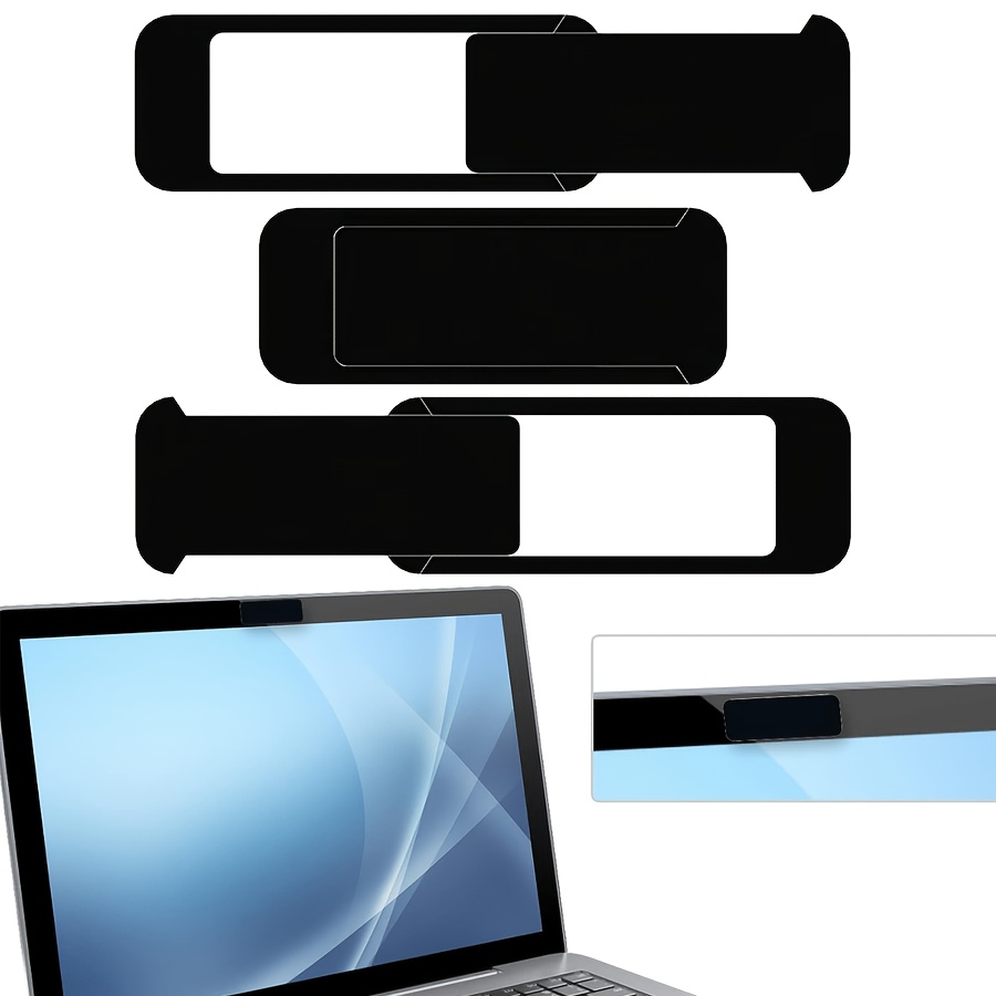 3-pack Large Laptop Webcam Cover | Ultra-thin Webcam Blocker For Privacy And Security | Compatible With , Laptops, Desktops, And Pcs