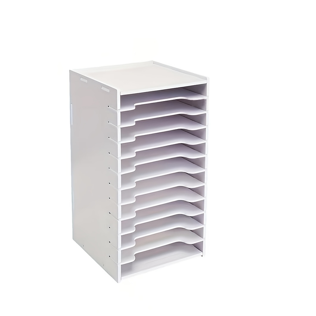 TEMU 1 support de classement de bureau multicouche, support de rangement de papier de bureau pour papier à dessin A3 A4, étagère de tri de données de
