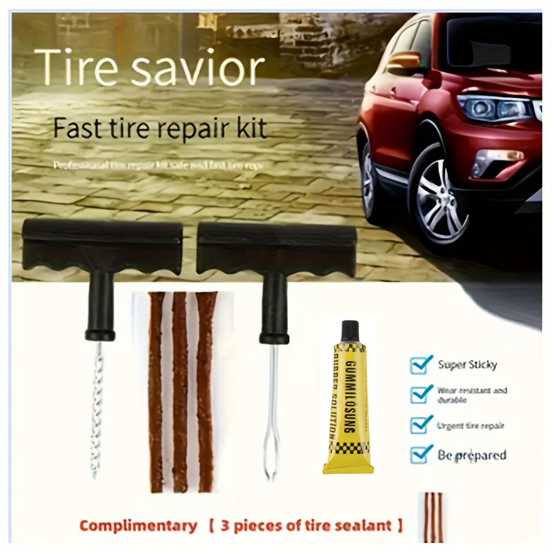 

6pcs Tire Repair Tool Set - Insulation Material Tool, Suitable For Quick Tire Repair Patches On Cars And Motorcycles, Car Tire Repair Combination Set Emergency Special Small Tire Repair Tool