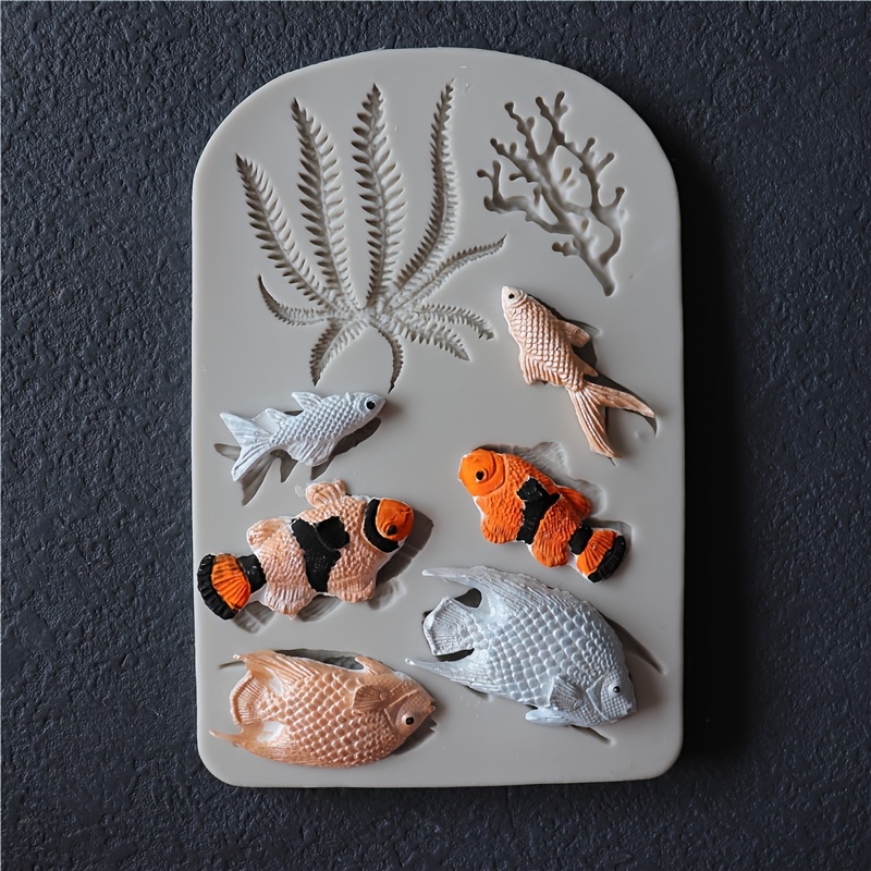 

Silicone Sea Mold - 1pc, Ocean Theme Crafting Molds With Coral, Fish, Seaweed Designs For Soaps, Resin Crafts, Aromatherapy Stones, Wax Candle Making, Diy Car Freshener