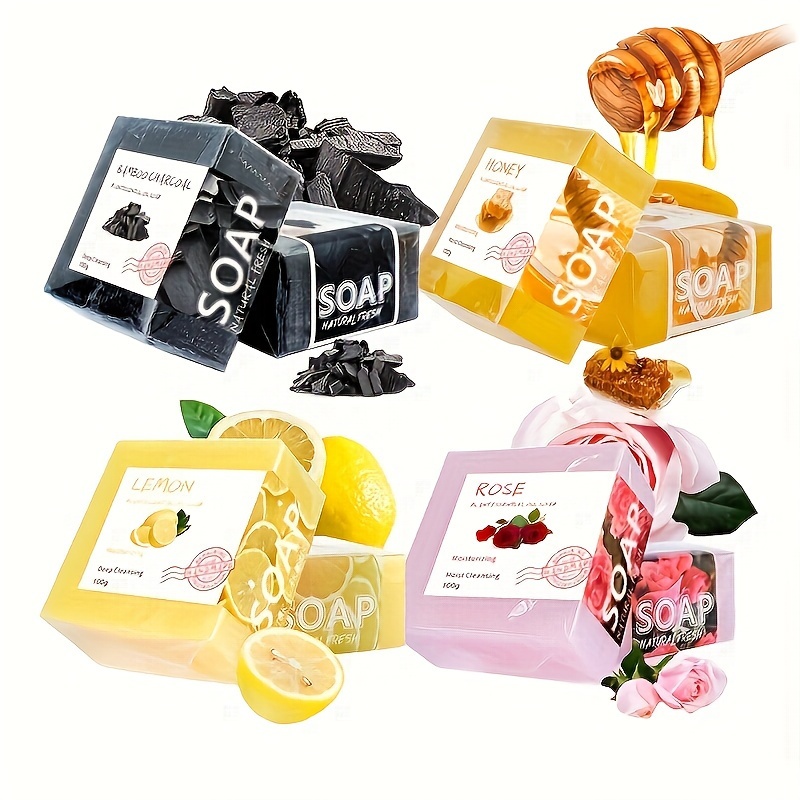 bamboo charcoal lemon soap african soap handmade soap bamboo charcoal soap deep cleansing facial body moisturizing care skin care soap for men women details 0