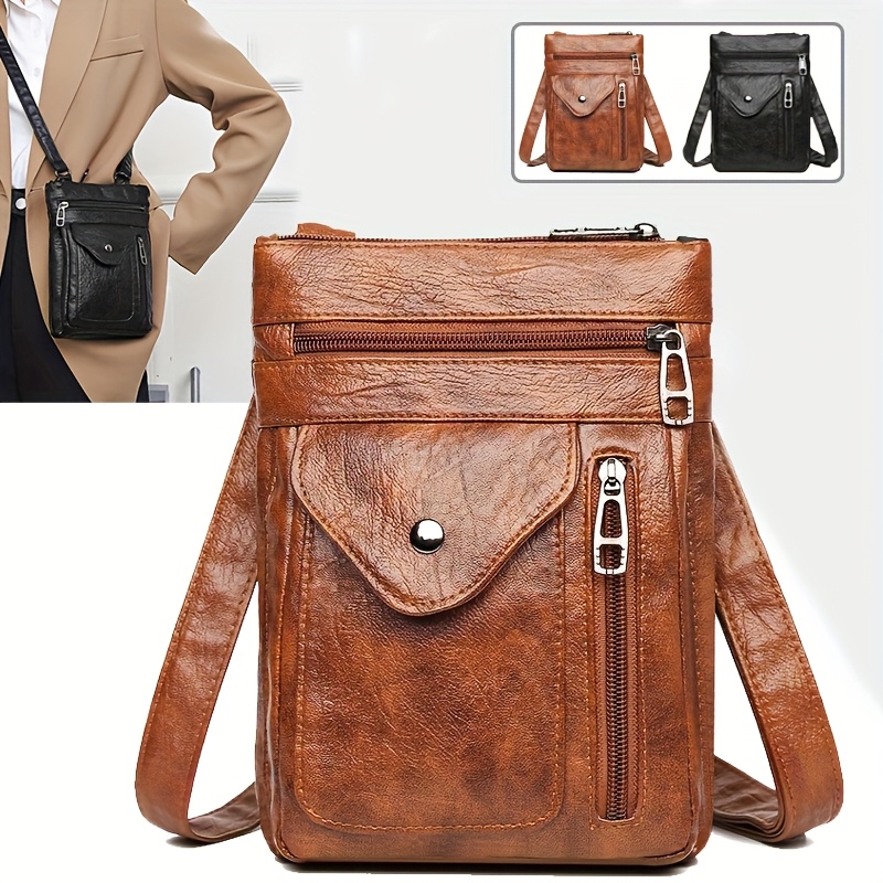 

Mini Women' Multi-pocket Crossbody Bag Retro Bag Lightweight Shoulder Bag Daily Commuting Backpack Work Bag Gift Bag Mobile Phone Bag Coin Purse Multifunctional Travel Small Bag