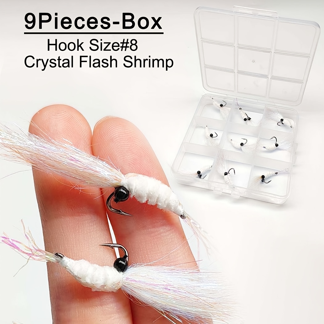 TEMU 9pcs(with Flies Box) Fly Fishing Flies Artificial Wet Flies Nymph Bait Suitable For Freshwater And For Fishing Trout/perch Fishing Lure