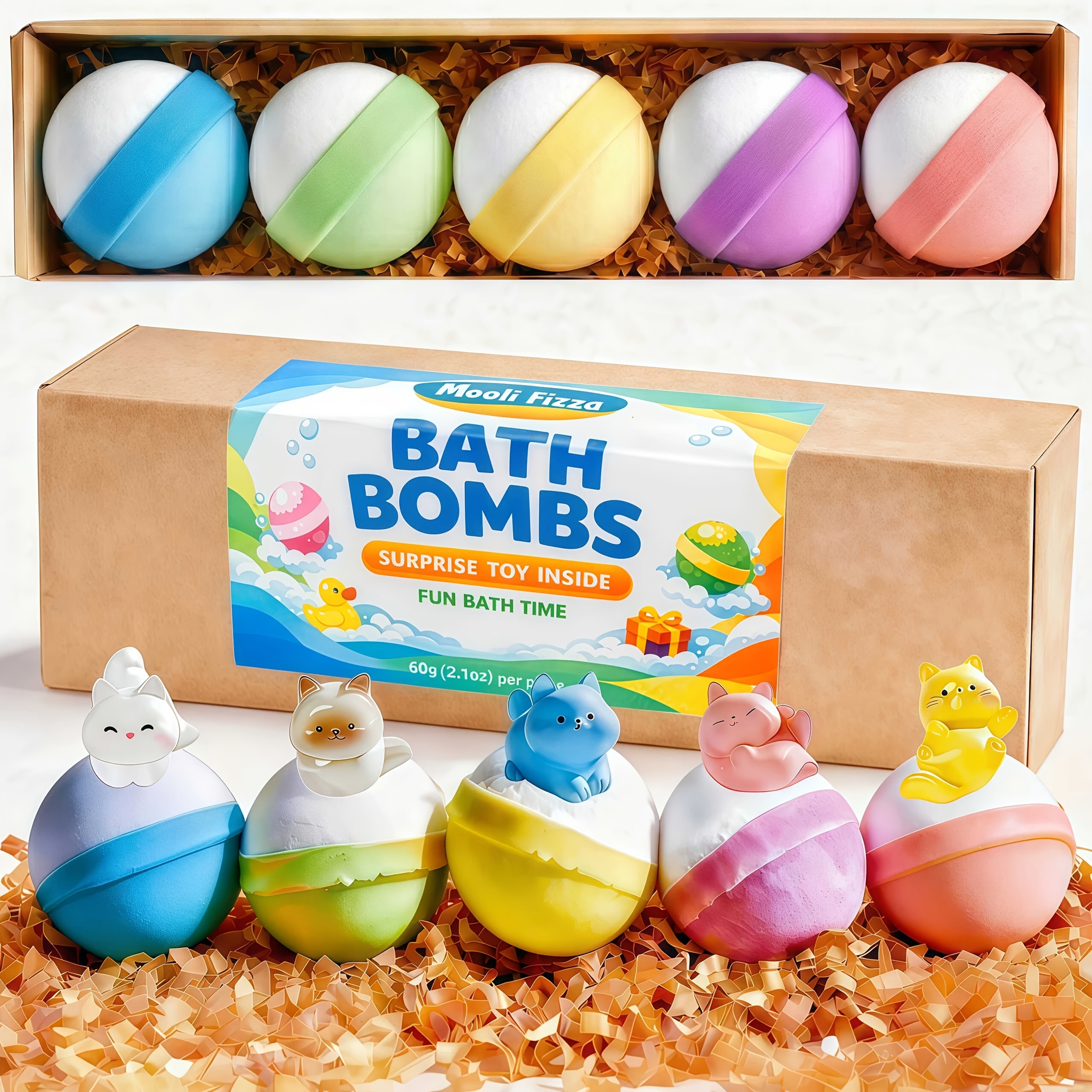 bombes de bain surprise chat    , chaque bombe de bain contient un   de chat     à lintérieur,   &  , cadeaux parfaits pour noël, halloween, saint-valentin, fête des mères Détails du produit 1