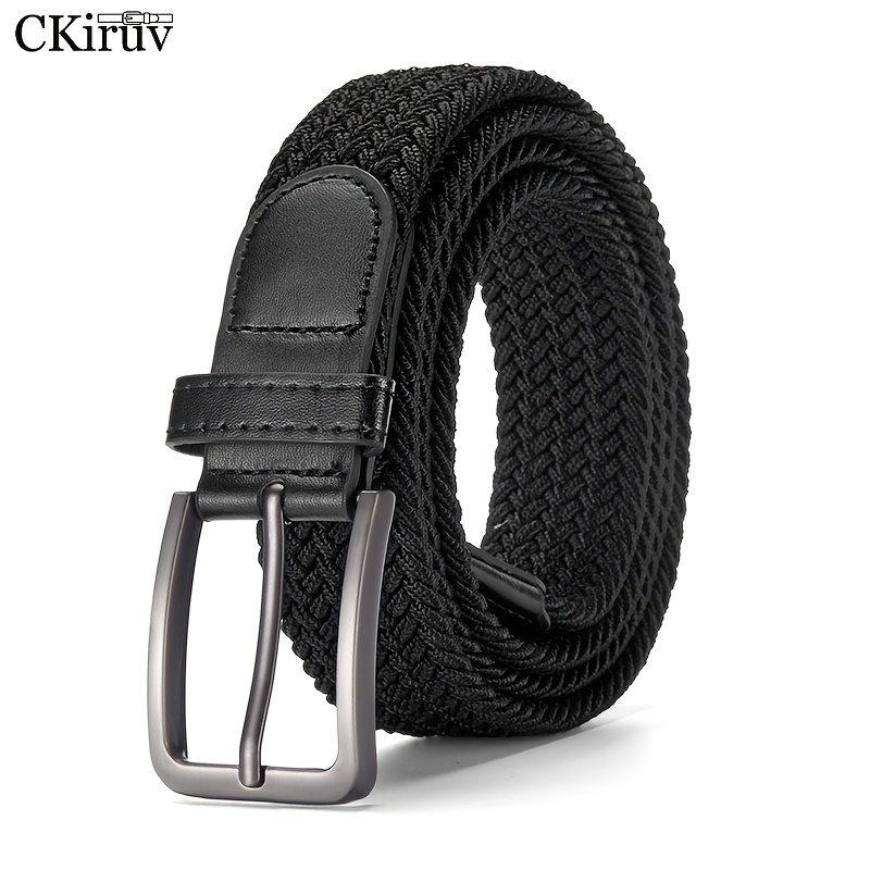Image of 1pc Unisex Adjustable Elastic Golf Belt Suitable For Jeans, High-elastic Woven Breathable Waistband With Square , --resistant Belt For , For Commuting, School, Sports, Outdoor, Casual Wear