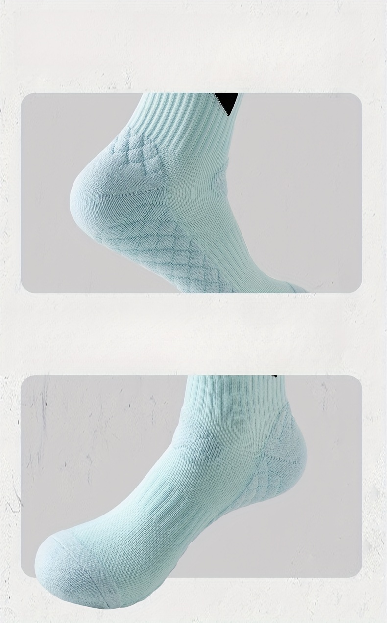 4 Pairs of Men'S Autumn And Winter Professional American-Style Elite Basketball Socks with Towel Bottoms & Sports Socks