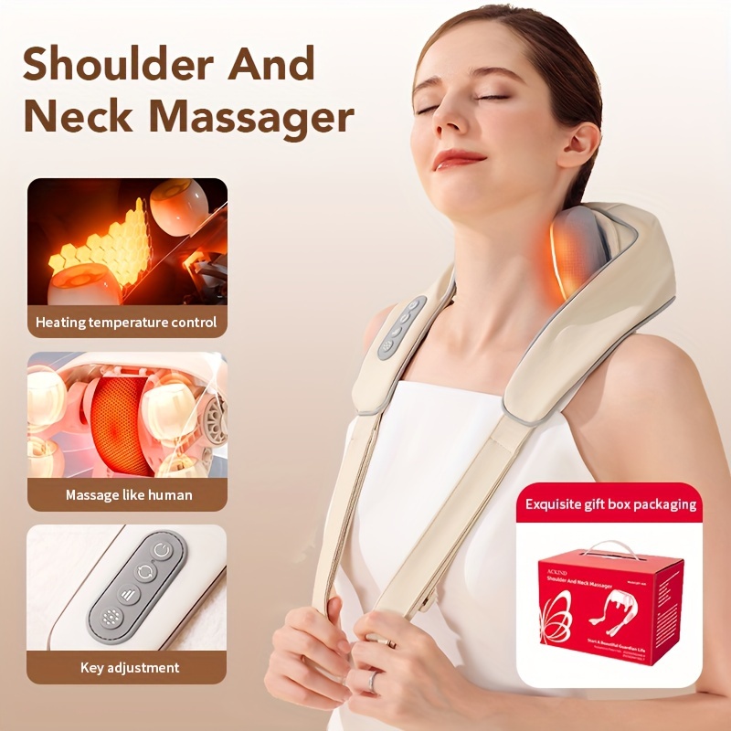 

Shiatsu Shoulder And Neck Massager With Heat - Electric Acupressure Deep Massage For Hands- Ideal Gift , , Men, And Women