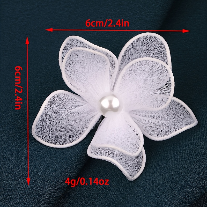 Image of Handmade Fabric Flower Hairpin Headpiece For Brides, Trendy Bridal Additions, Versatile Items Like Scarf Clips And Tie Clips