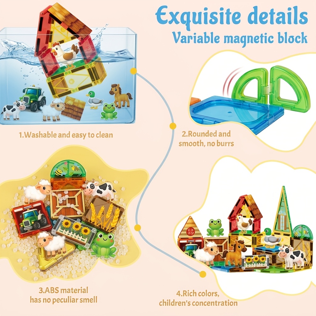 Large Size Magnetic STEM Education Learning Construction Set
