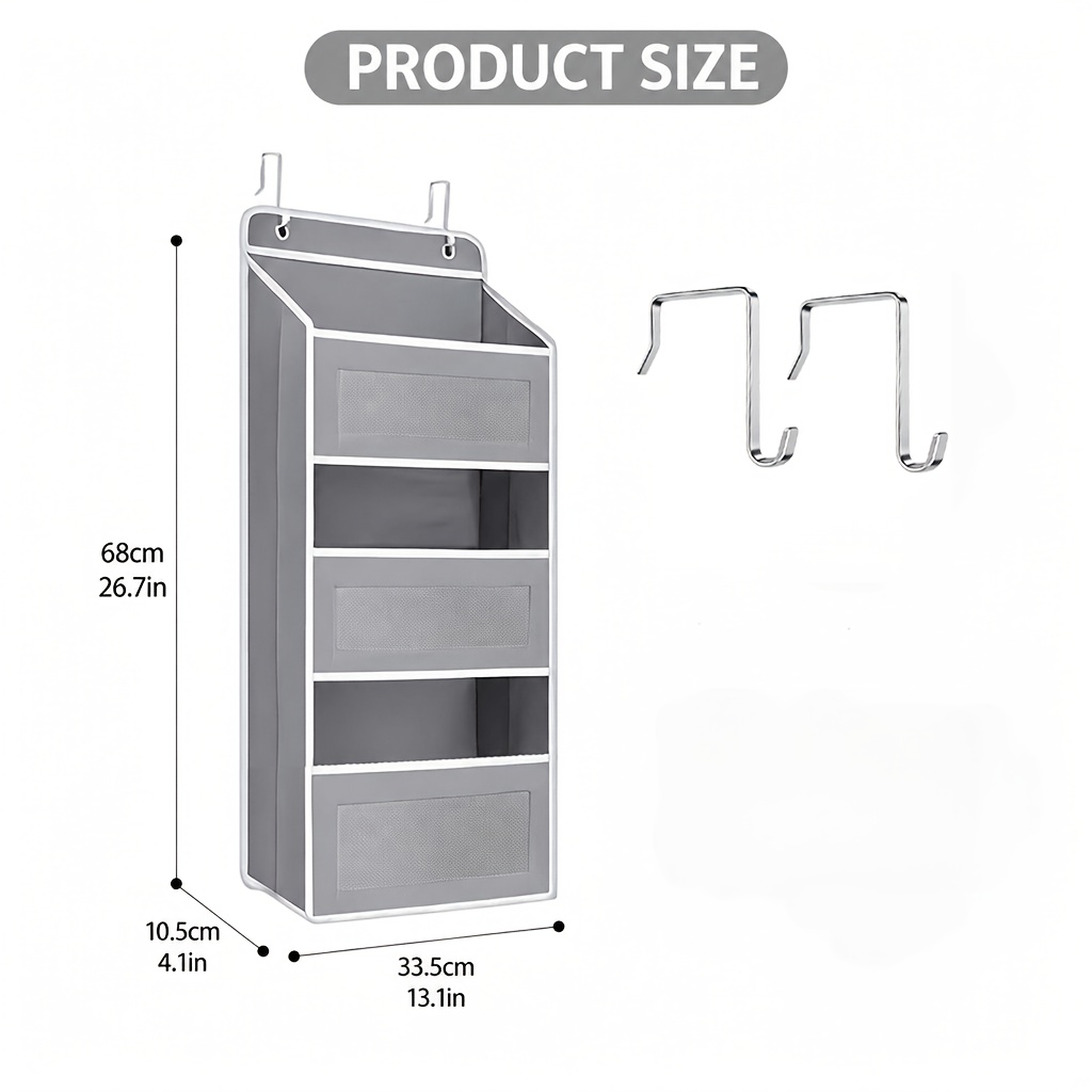 TEMU Back-to-school Dorm Decor, Dorm Room Setup, 3-tier Behind Door Hanging Storage Organizer, Large Capacity Wardrobe Storage Bag, Dorm Room Setup,