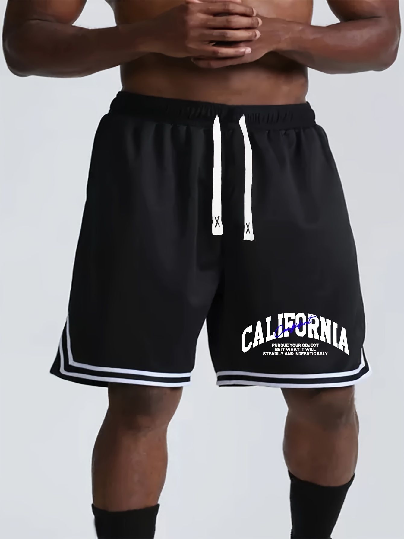 Summer Men's Shorts california Striped Athletic Drawstring - Temu