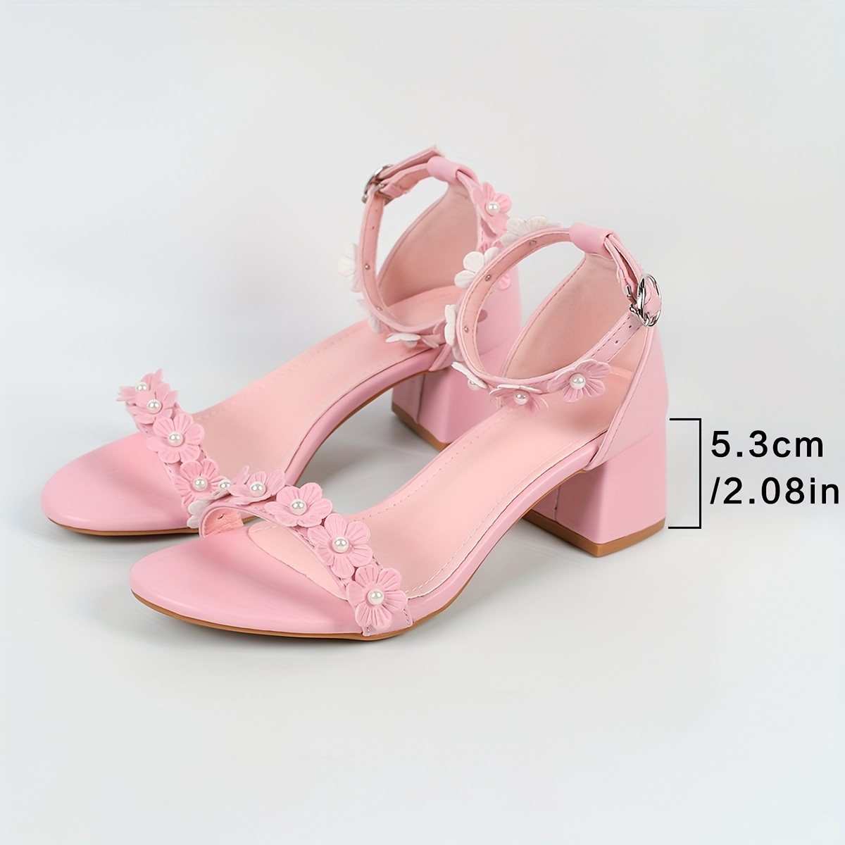 Sandalias De Decoración De Flores Para Mujer, Con Punta Y Tacón Medio  Ideales Para Salir O Para