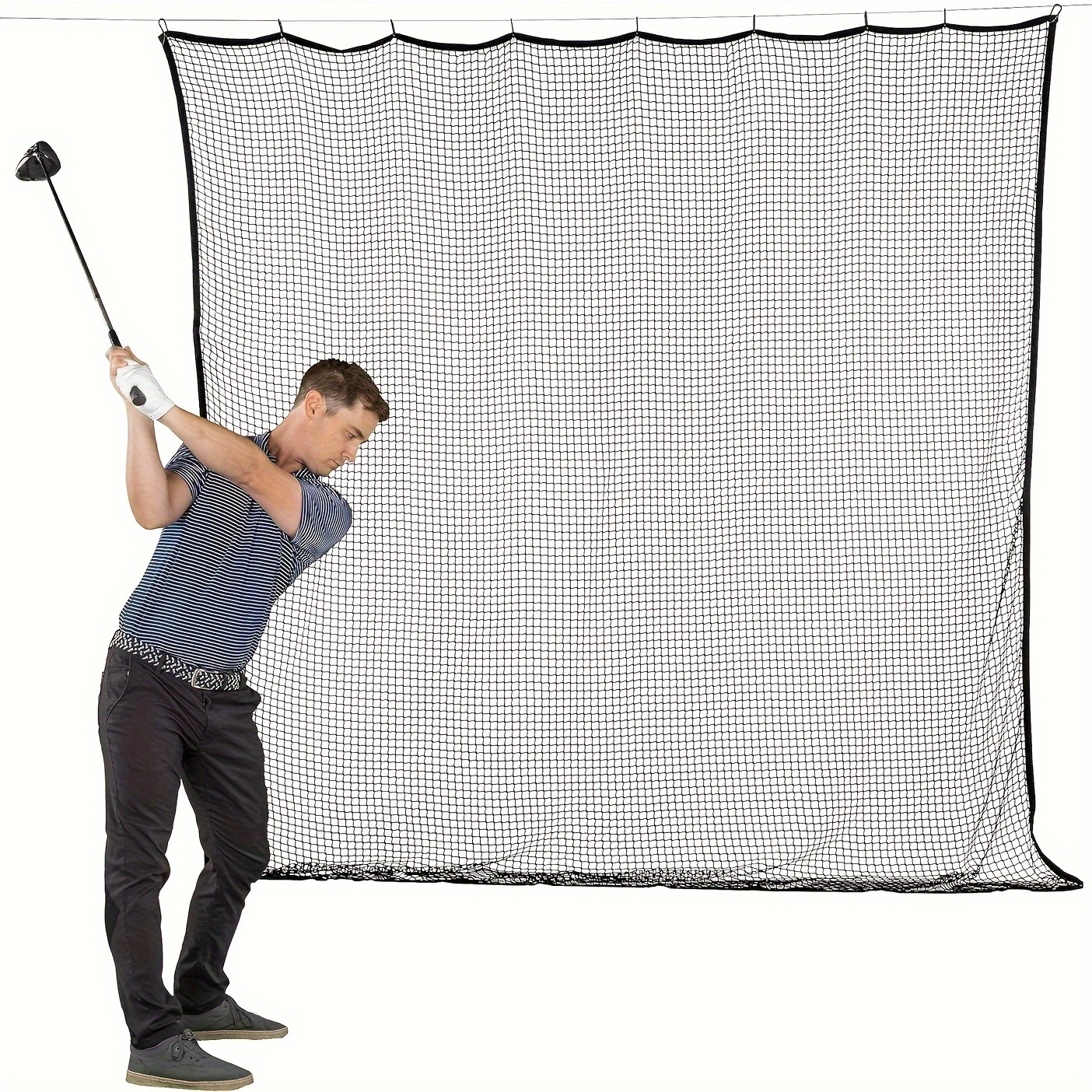 TEMU Golf Net, 10ft × 10ft Golf Practice Net, Sports Practice Barrier Net, Heavy Duty Ball Netting Golf Hitting Net, Diy Ball Net, Baseball Net Hockey Net And Chipping Net