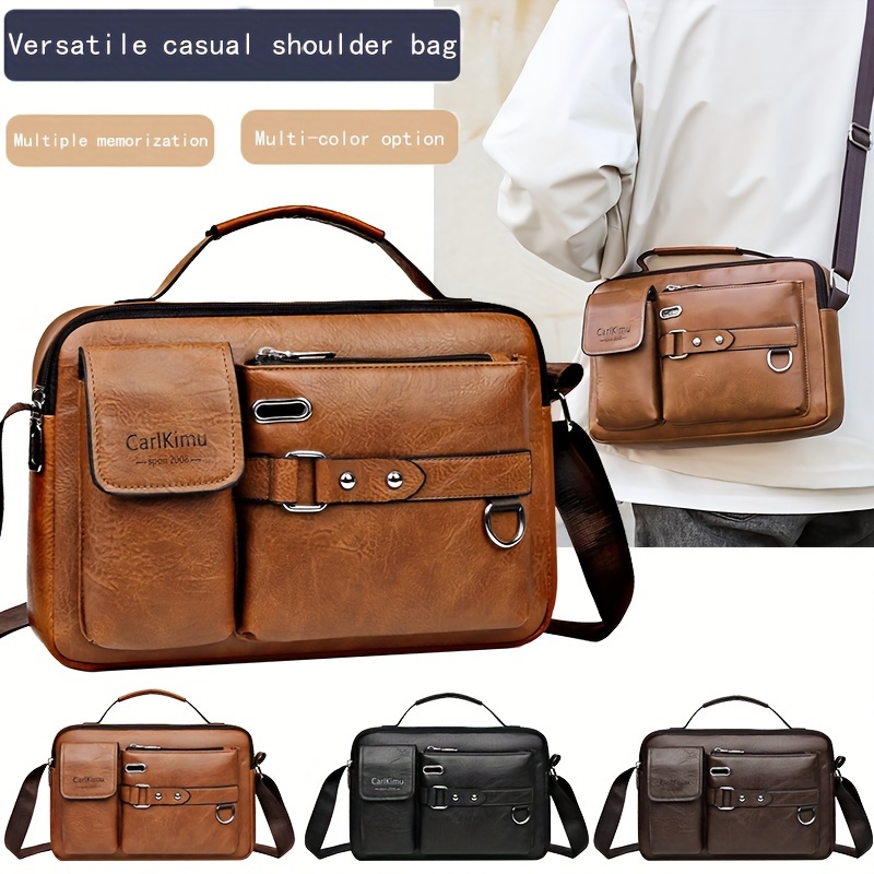 

1pc Men's Vintage Shoulder Bag, Travel Crossbody Bag (zipper Direction Random)