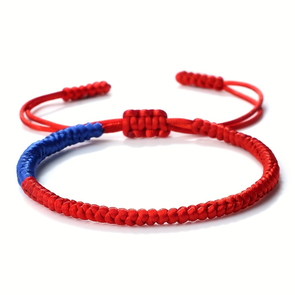 Adjustable National Flag Woven Rope Bracelet for Women
