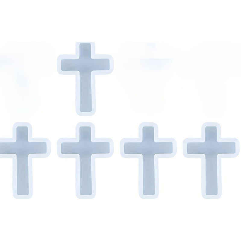 Image of 5pcs Cross Silicone Resin Molds, 1.5"x1" Epoxy Resin Molds Casting Mold For Necklace Pendant Jewelry Diy Craft