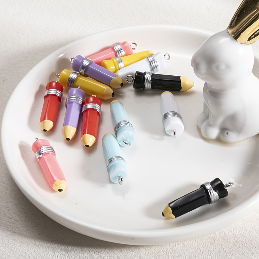 10pcs colorful 3d pencil pendants resin simulation daily Temu