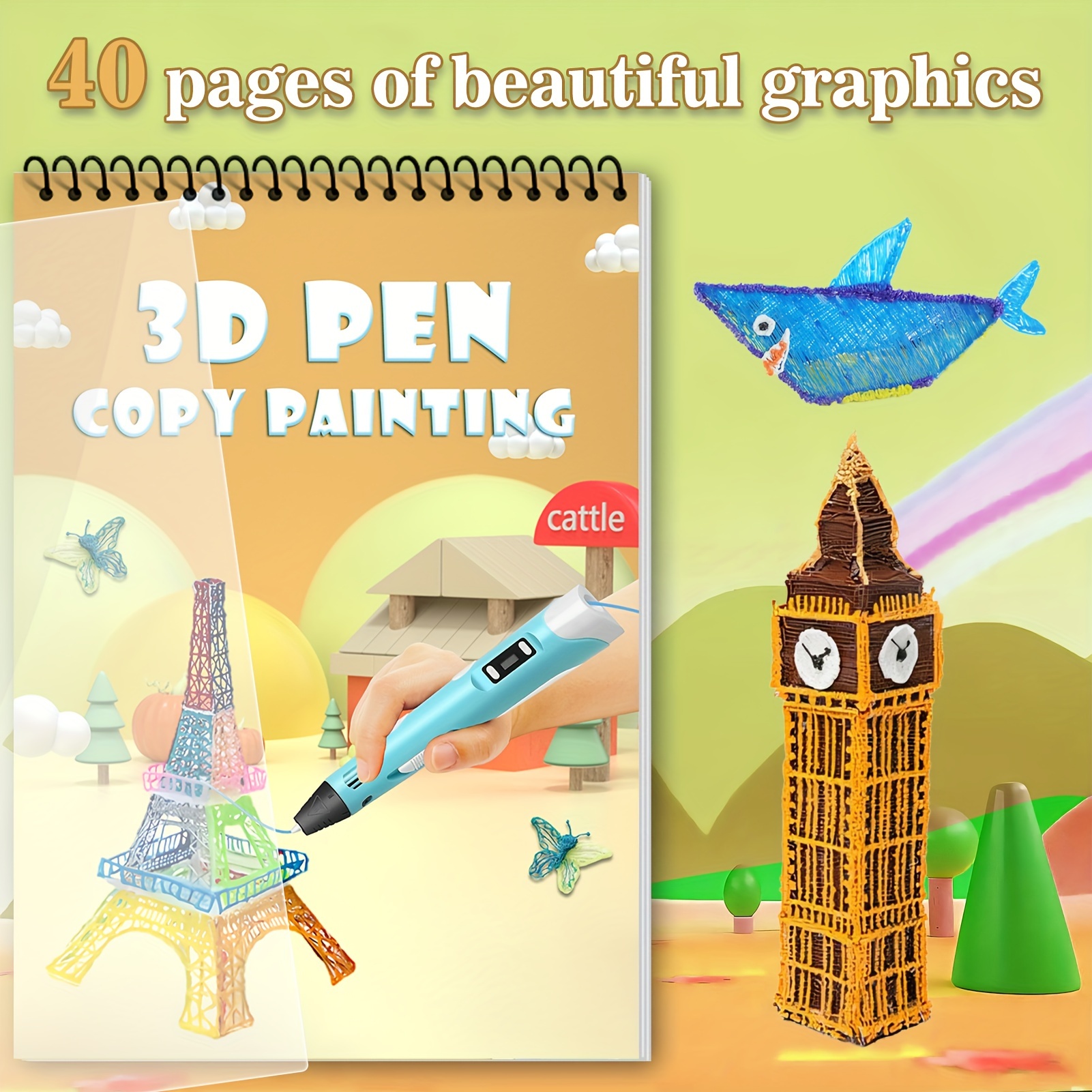 

40- 3d Drawing Kit - , Enhances & Fun For 3d , Or