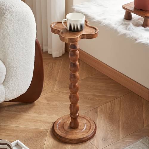 modern round wooden side table multifunctional pedestal coffee table for living room sofa bedroom mixed plant stand home decor furniture