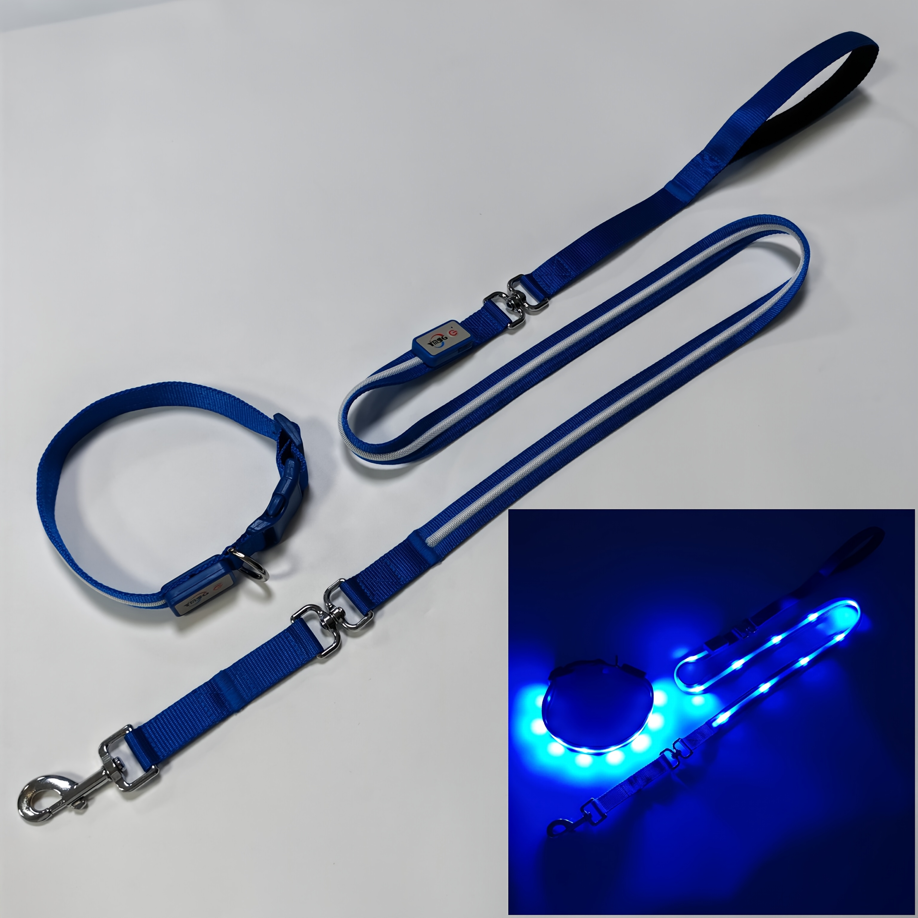 LED Nylon Pet Luminous Collar and Leash Set