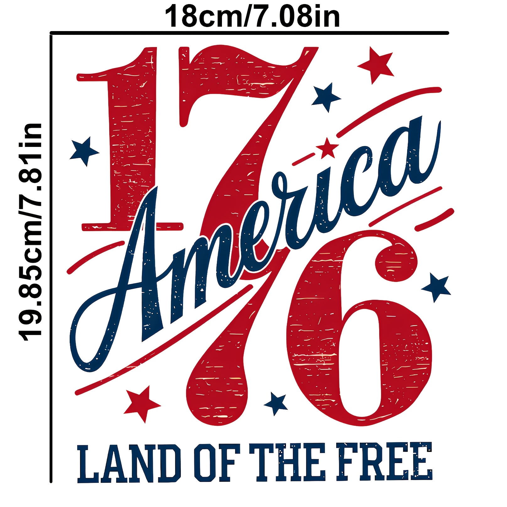 TEMU 4pcs Durable Washable Iron-on Transfers, Vibrant "usa 1776" Patriotic Theme Mixed Color Heat Transfer Prints, Vinyl Prints, Heat Transfer