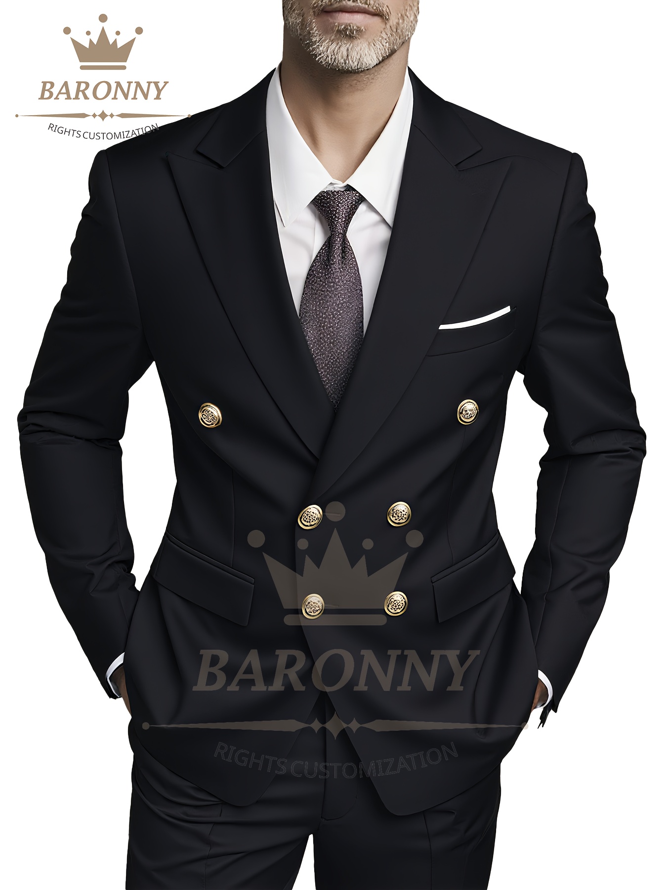 Vyriškas dviejų dalių kostiumas | Komplekte yra švarkas ir kelnės, tinkamas vakarėliams, susibūrimams ir vestuvėms kaip stilingas oficialus drabužis, neelastingas audinys, aukštos atlapai, vienspalvis