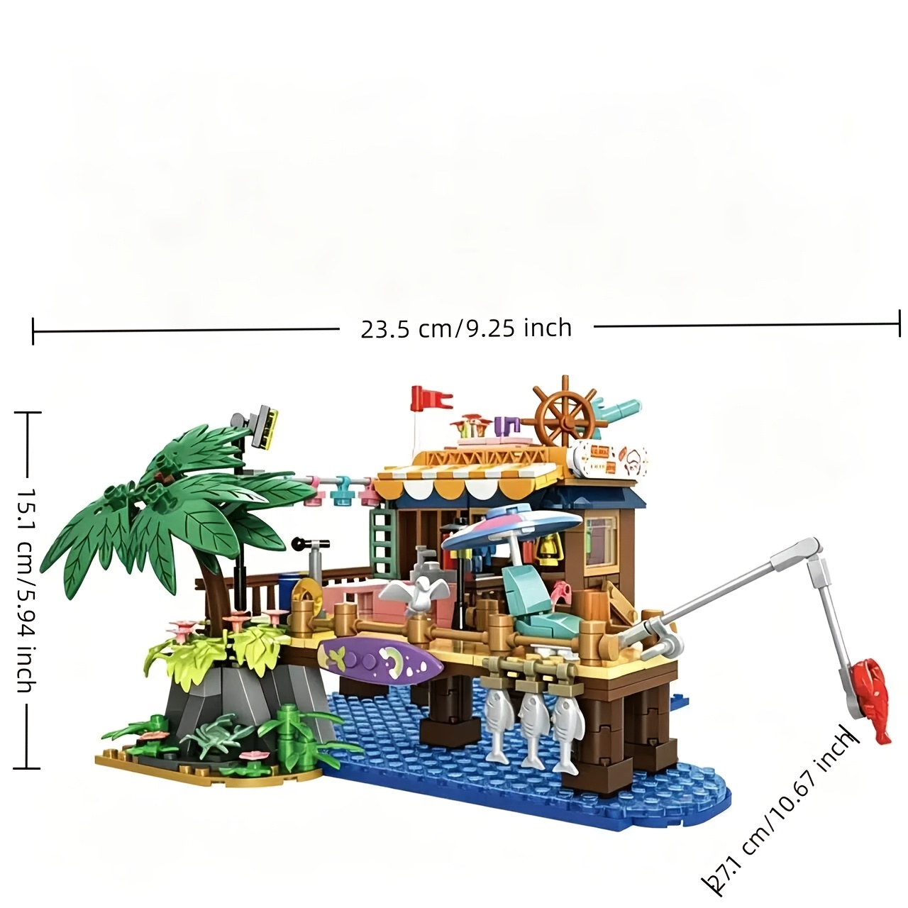 Fun Beach Fishing Pier Building Blocks Set
