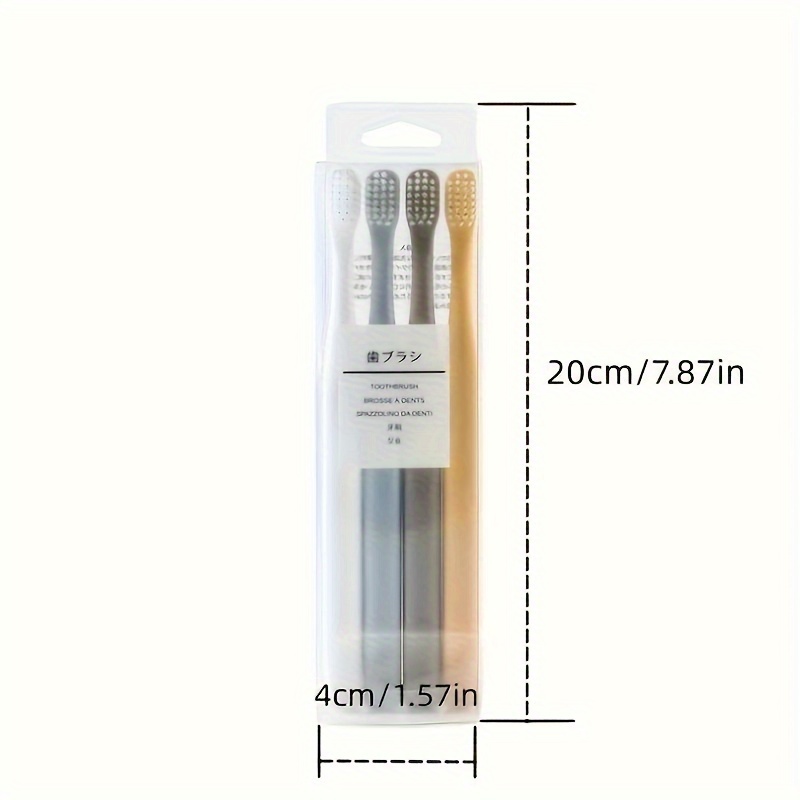 1set4pcs Macaron Japanese 4pcs Toothbrush Adult -headed Soft Bristle Toothbrush Is Affordable And Used As A Disposable Household Manual Toothbrush
