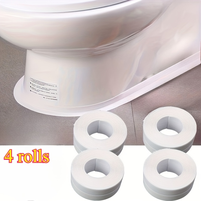 E-shop 4 Rollen Starkes Selbstklebendes Badewannen- und Toiletten-Dichtungsband - Kantenschutzband, geeignet zur Abdichtung von Badezimmern, Duschen,