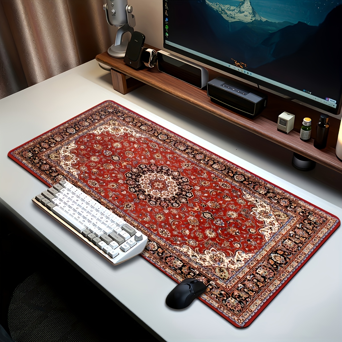 TEMU 1pc Tapis de à Motif Persan Vintage, Tapis de Souris Durable, Tapis de Souris pour Petit Bureau, Tapis de pour Ordinateur Portable, Tapis de