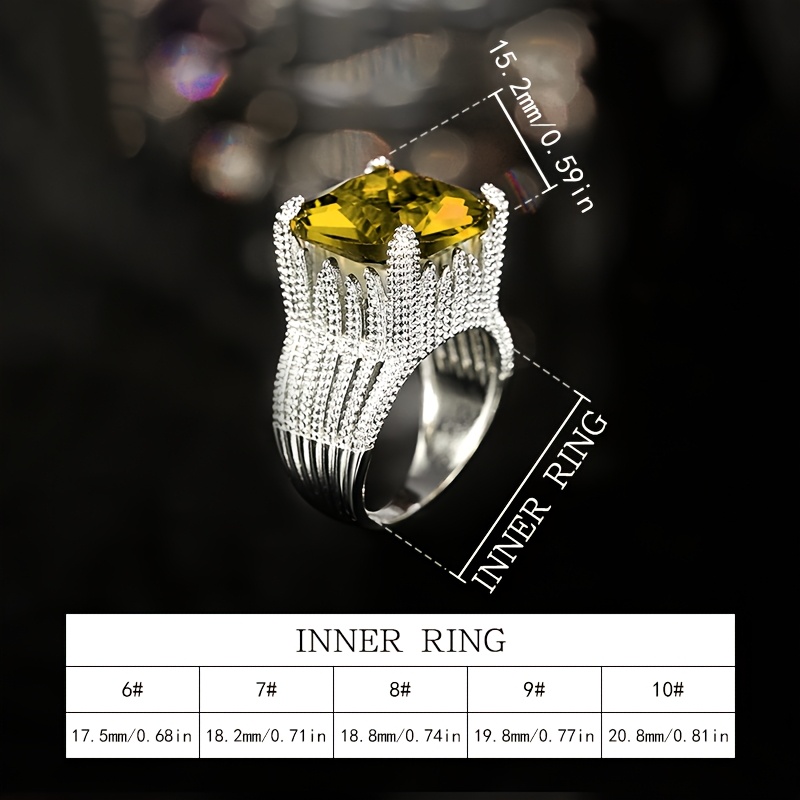 Women's Light Luxury Oversized Square Zirconia Engagement Ring