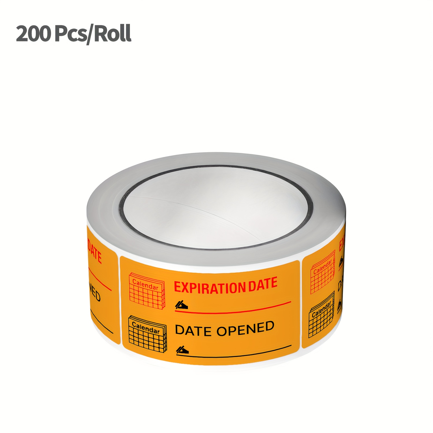 TEMU 1 Rouleau (200pcs) d'Étiquettes de Date DÉPASSEÉE/OUVERT | Marqueur Noir, *1.57'' Étiquettes de Sécurité pour Congélateur, Garde-Manger,