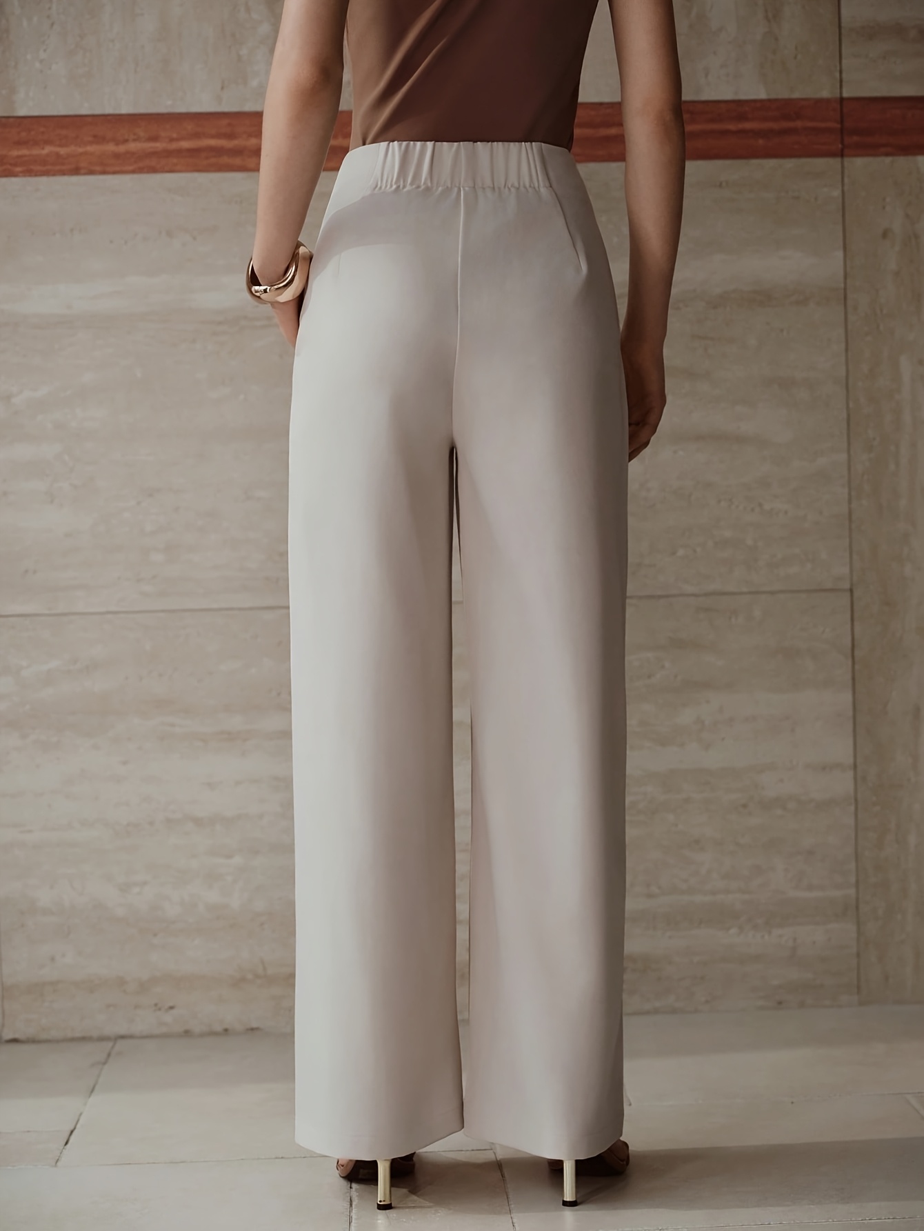 pantalones color liso mujer diseño plisado bolsillos Temu Guatemala