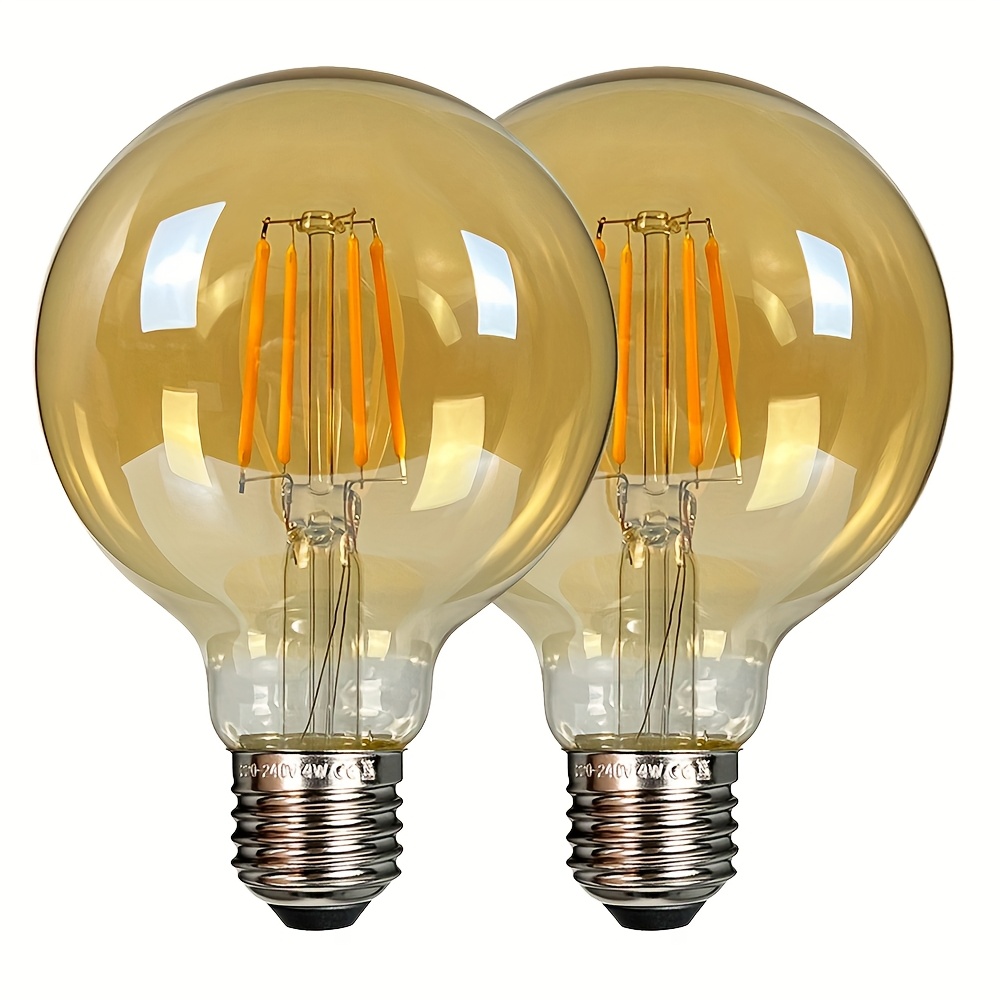 item picture 2pcs vintage edison led bulbs g80 220 240v 4w e27 medium base 2700k warm   glass filament bulbs   lighting replacement decorative bulbs non dimmable 3 15 x 4 33