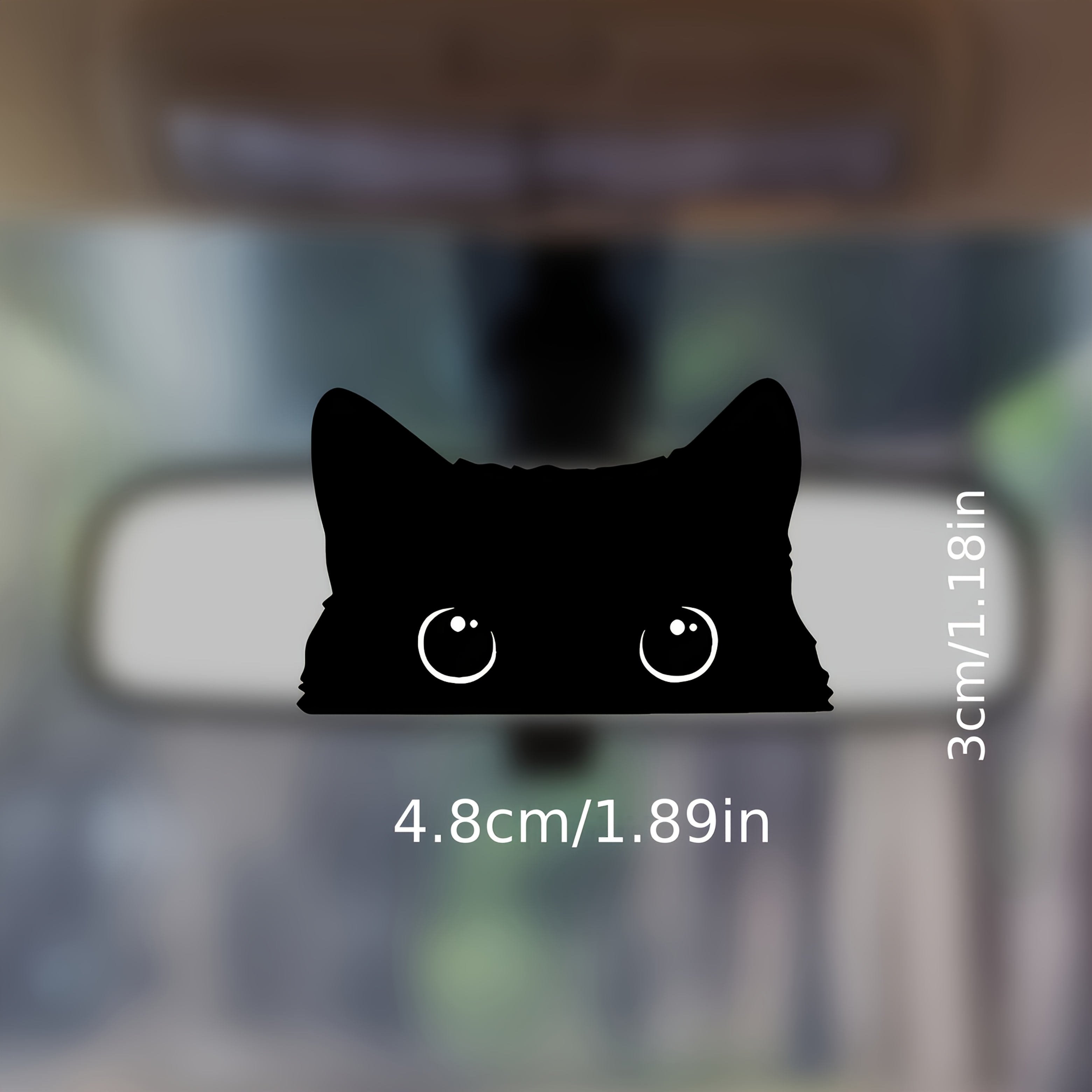 Peeking Cat Sticker, Car Decal, Black Cat Peeking Design, Blank Button, Vinyl Sticker, Car Decoration, Pop-up Sticker, Cat Sticker - Christmas Gift, Halloween Decoration
