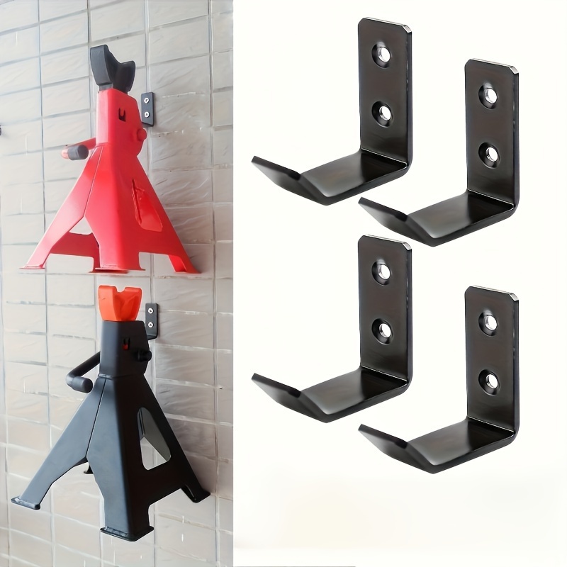 

4-pack Durablepro Heavy-duty Metal Bracket Hooks For Wall Mounted Organizer, Compatible With 2, 3, And 4 Ton Jack Stands