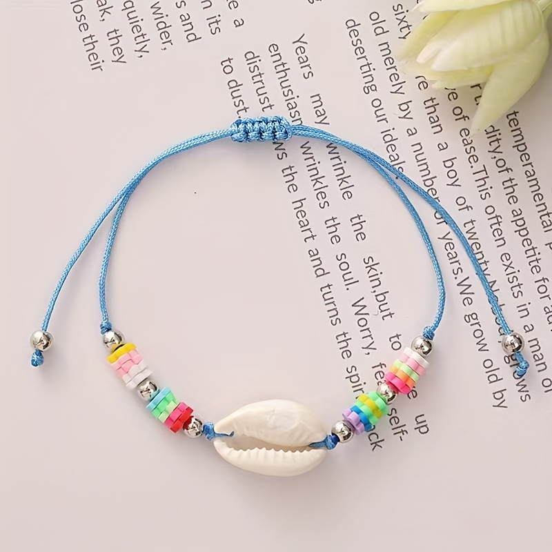 12pcs Ocean Beach Friendship Bracelet Set, Colorful Shell Woven Bracelets