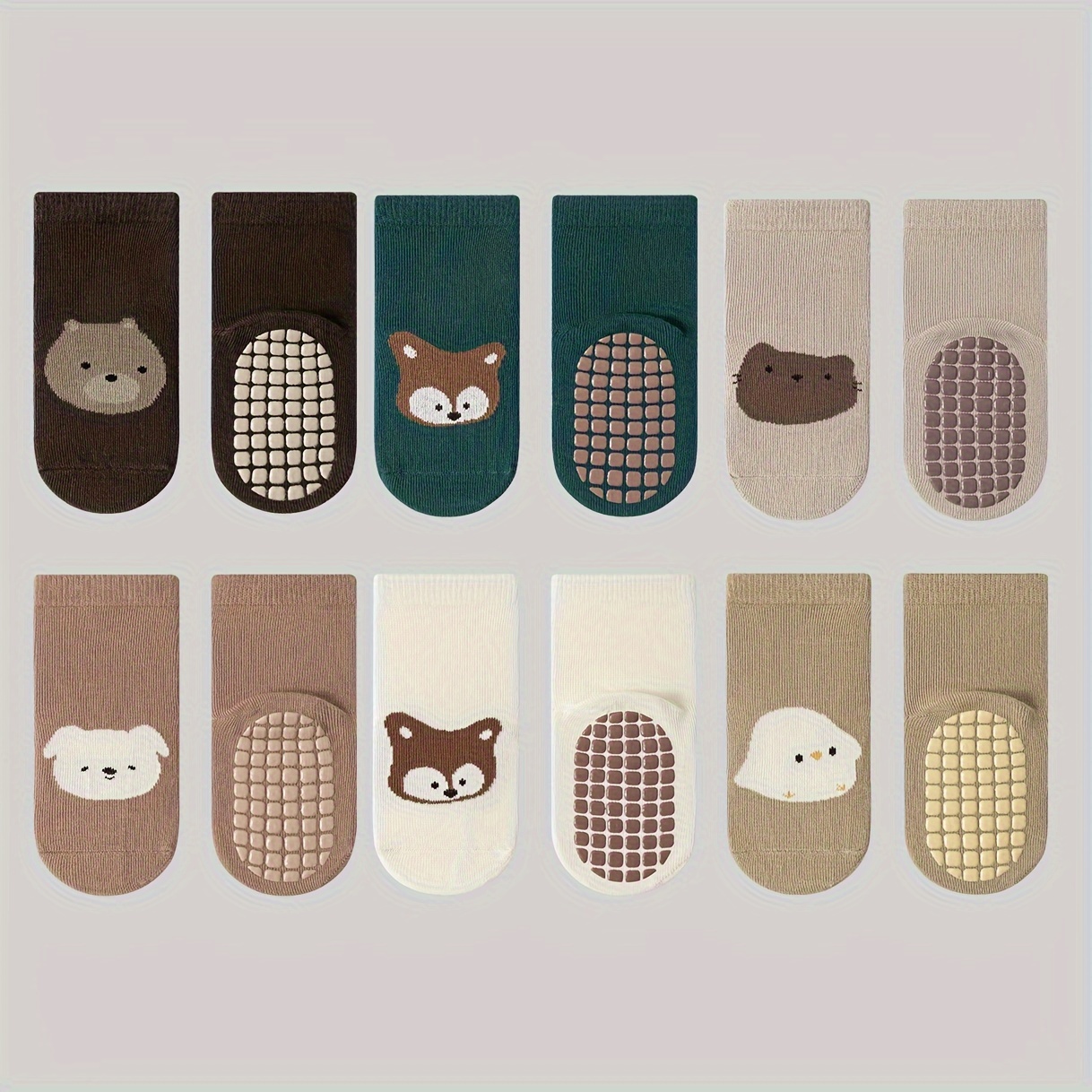 6 Pairs Cartoon Floor Socks For Infants, Toddlers, Boys, And Girls, Non-slip Indoor Trampoline Socks, Wear