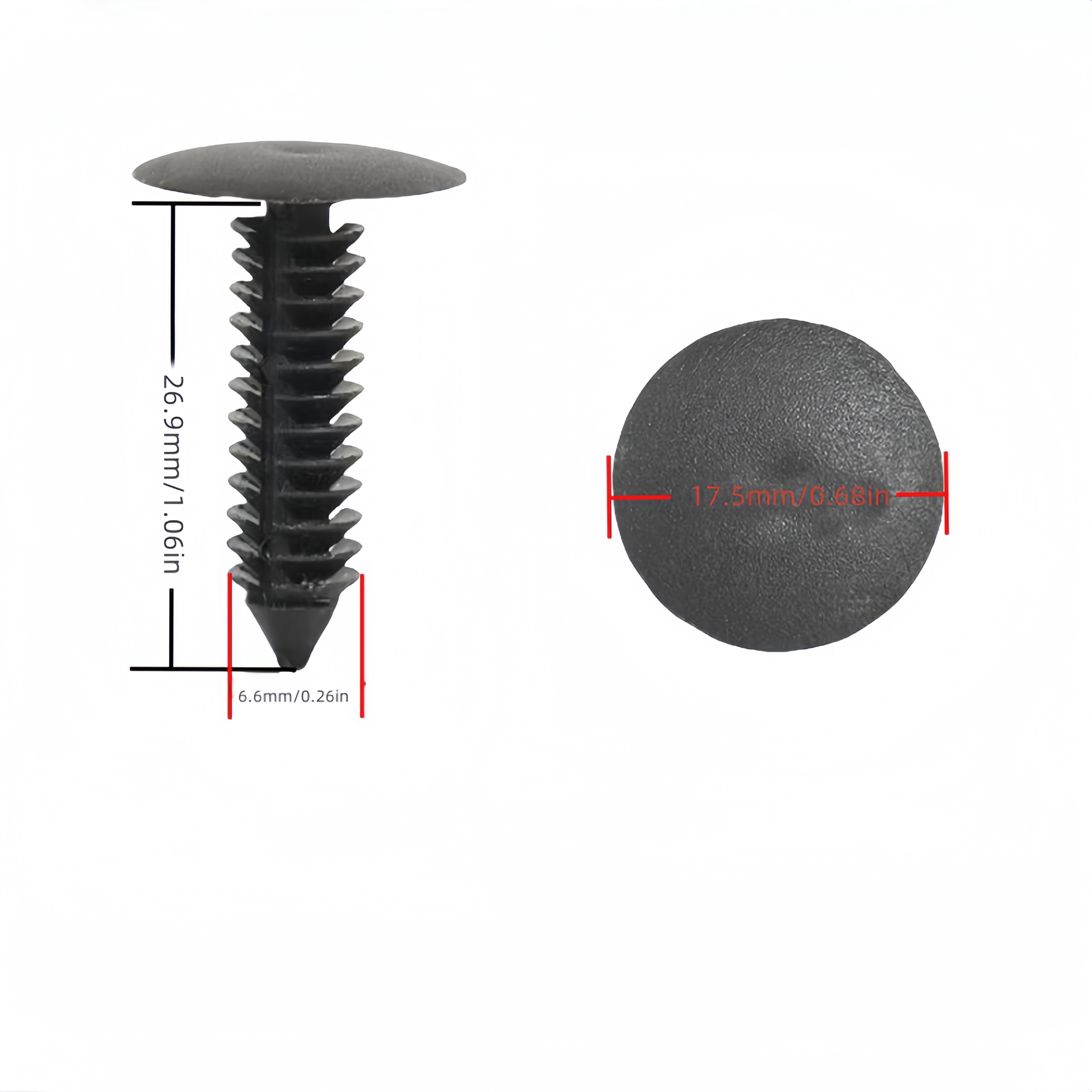 Rivetti In Plastica Per Auto,Clip Per Paraurti Parafango, 100 Pezzi Rivetti In Plastica Per Auto Fastener Push Clips 6Mm Hole Dia Fastener Paraurti Paraurti Push Pin Clip Ap Kit Clip