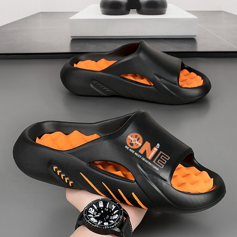unisex indoor outdoor slip on slippers heavy duty anti slip sole cushioned   for arch support massage   indoor outdoor use   accent eva shoe for men women home gym travel walking shoes home footwear sporty design durable footwear versatile footwear   0