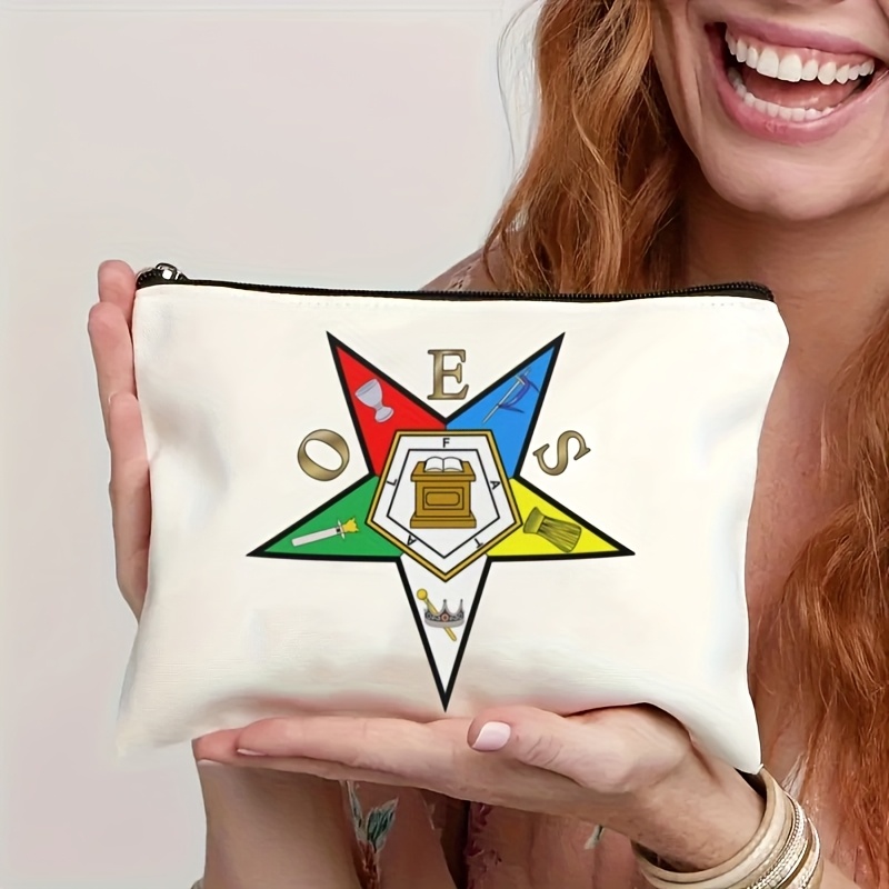 TEMU Vintage Oes Order Of Pouch - Durable Zippered Cosmetic & Toiletry Organizer, Lightweight Foldable Machine-washable Bag For Travel Essentials, Design, Toiletry Travel Bag