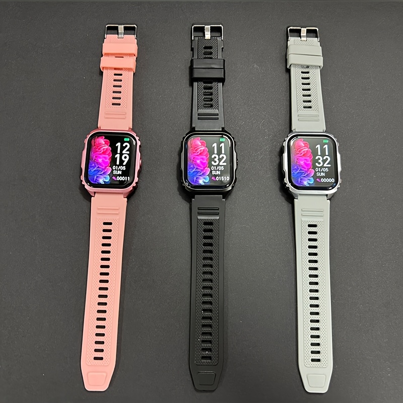 sporty multifunctional smartwatch with wireless calling outdoor hiking travel wear sports data tracking alarm clock prolonged sitting reminder metal body silicone strap   gift Product details 0