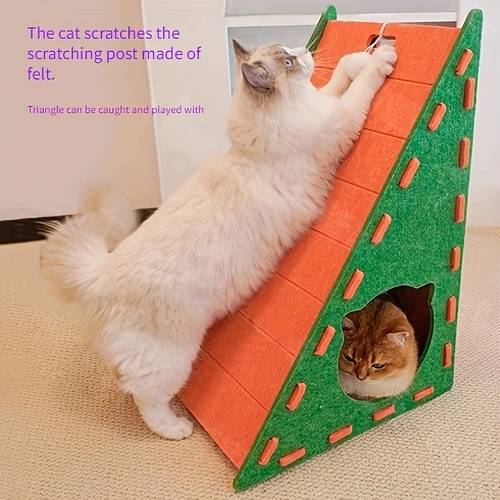 triangular felt cat nest universal vertical cat scratching nest integrated wear resistant non dish loss cat villa wall stickers
