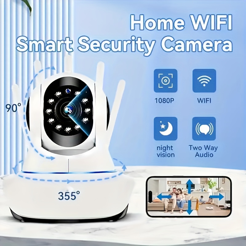 1080p hd wifi   camera wireless ptz two way audio indoor cctv with p2p connection usb powered no battery details 1