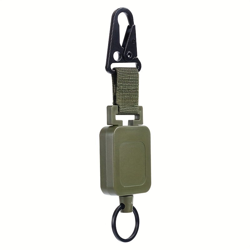 25-inch | Spring Snap Hook & Belt Clip | Military Green For Edc, Keys, Tools