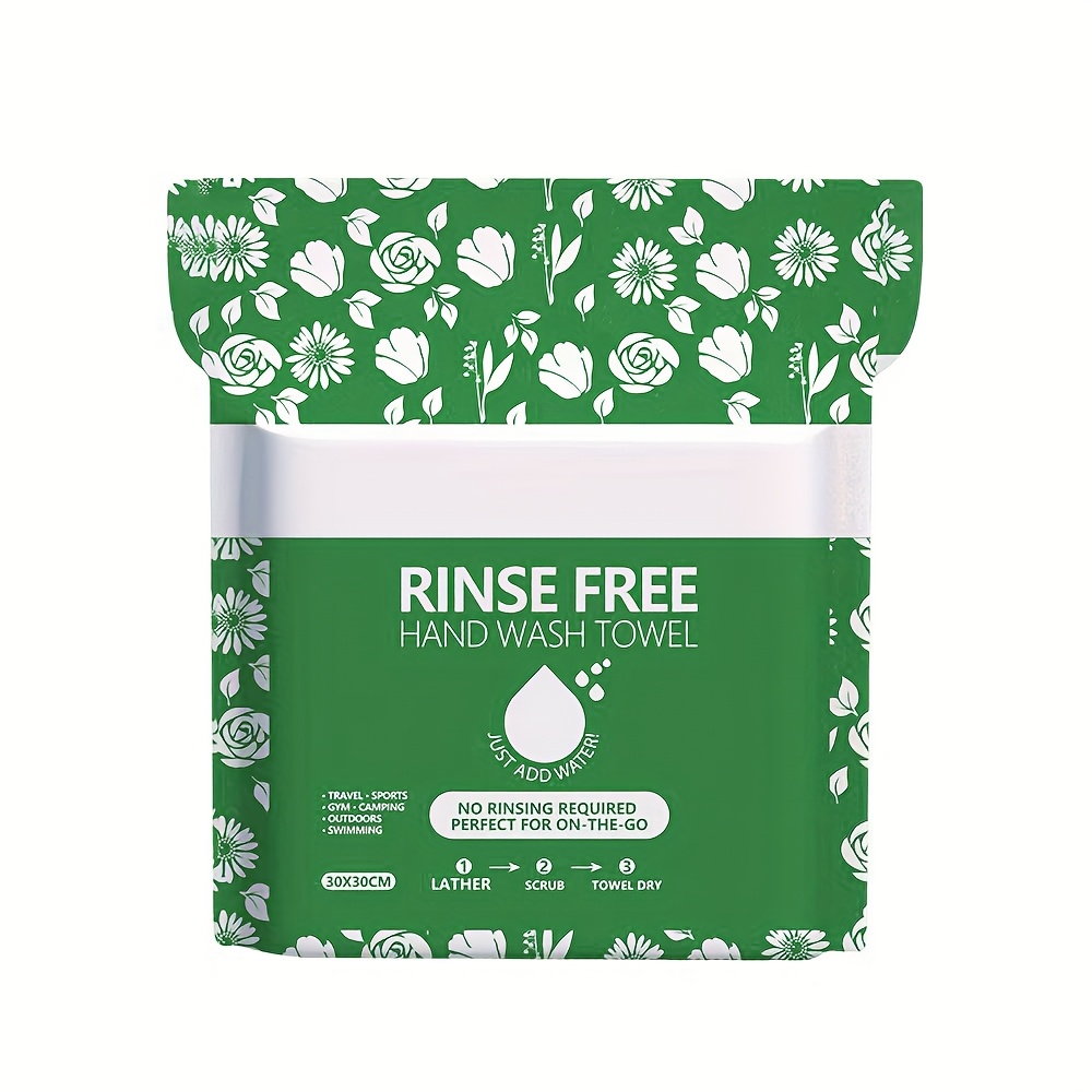 Image of 25-pack Disposable No-rinse Foaming Hand Towels. With Water For Quick Body Cleansing Without Soap Or Rinsing. Ideal For Travel, Outdoor Activities, Camping, Swimming, Fitness, And Outdoor. 30*30cm