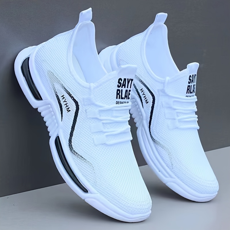 TEMU Men's Casual Sports Shoes | Trendy Versatile Lightweight Mesh Sneakers With Contrast Print, Breathable Comfortable Upper, Thick Sole Design, In