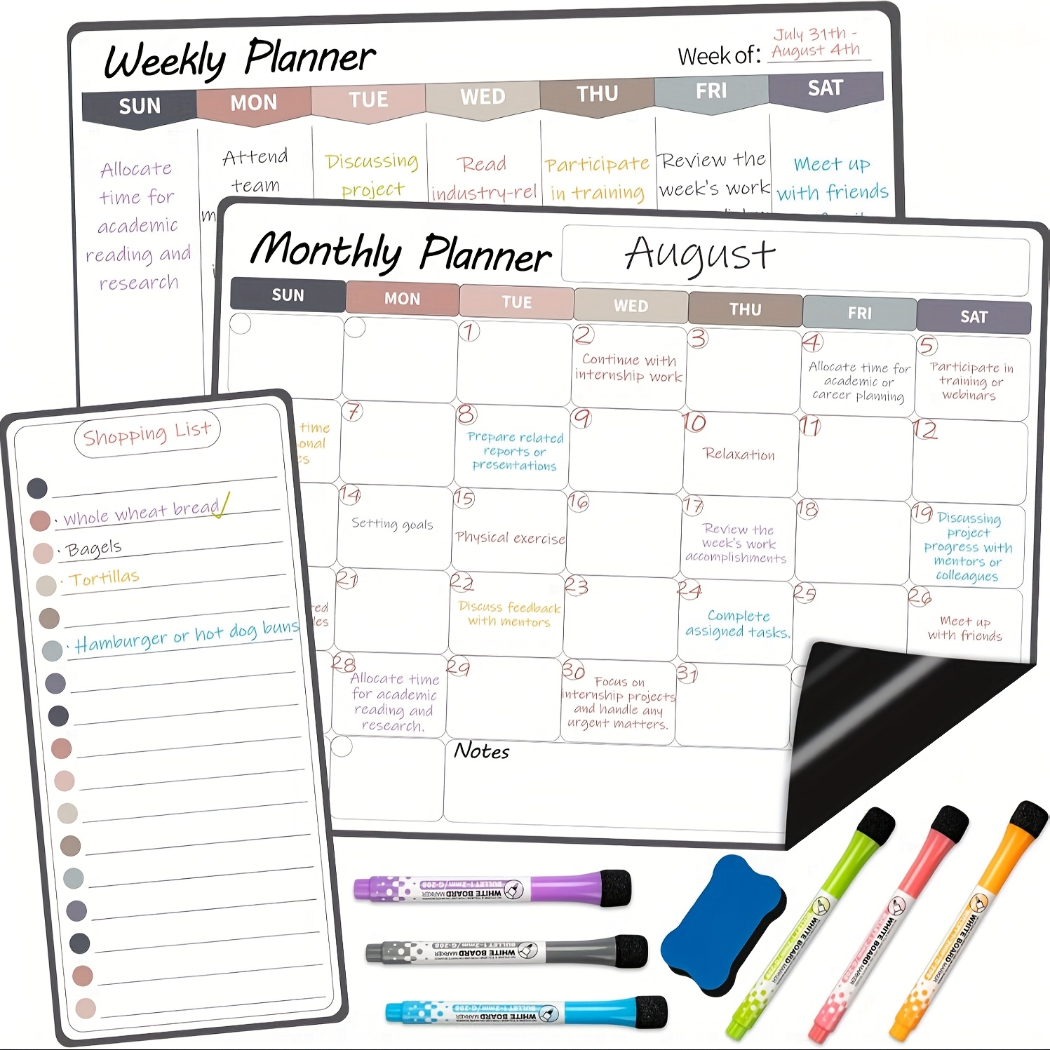 

1set, 3pcs For , Dry Boards Includes , For , 6 Markers