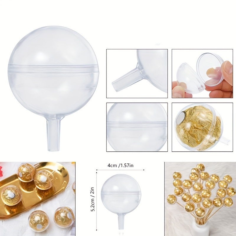 FOMIYES Lot De 20 Supports Pour Boules De Chocolat En Acrylique Transparent Pour Bouquet, Décoration De Fête De Mariage, Emballages De Chocolat Truffe, Support D'emballage De Bonbons